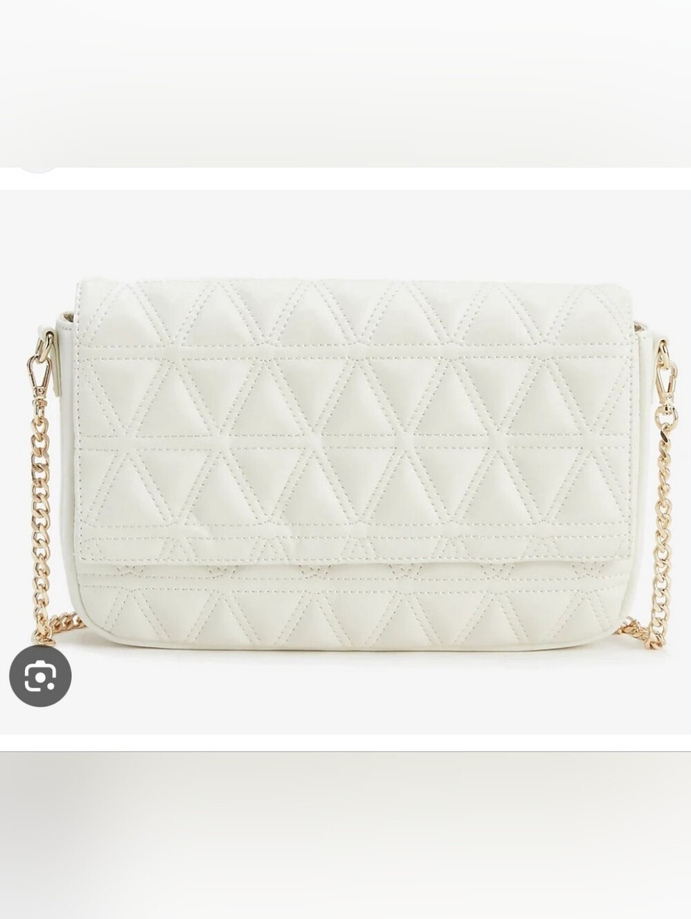 Express White Quilted Geometric Crossbody Clutch